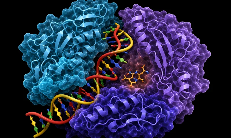 Molecular render representing ESMFold2-Fast