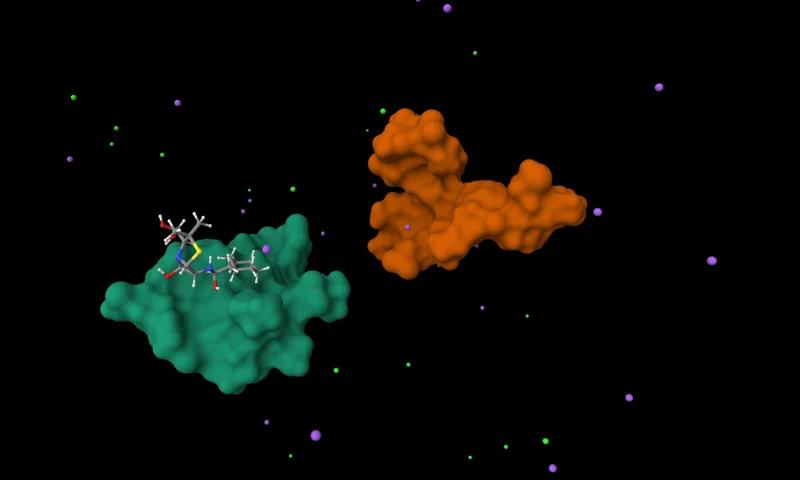 Molecular render representing gmx_MMPBSA