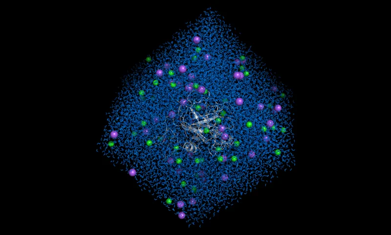 Molecular render representing GROMACS