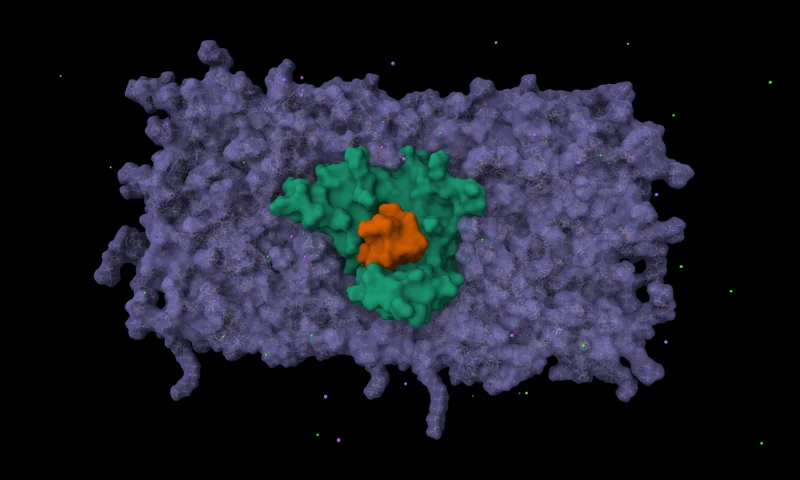 Molecular render representing OpenMM